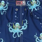 Boys Navy Blue Octopus Swim Shorts, 1, hi-res