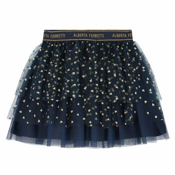 Girls Navy Tulle Skirt