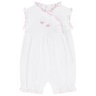 Baby Girls White Cottage Roses Romper, 1, hi-res