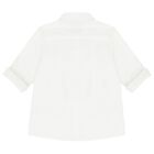 Boys White Teddy Bear Logo Shirt, 1, hi-res