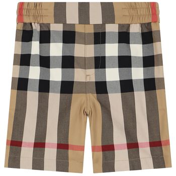Baby Boys Beige Check Shorts