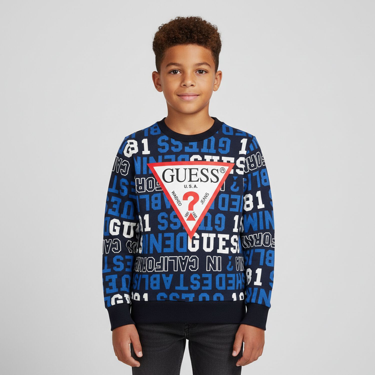 Boys Navy Blue Logo Sweatshirt, 3, hi-res image number null