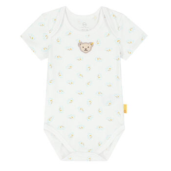 Baby Boys White Elephant & Teddy Bodysuit