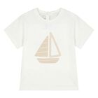 Younger Boys White & Beige Shorts Set, 2, hi-res