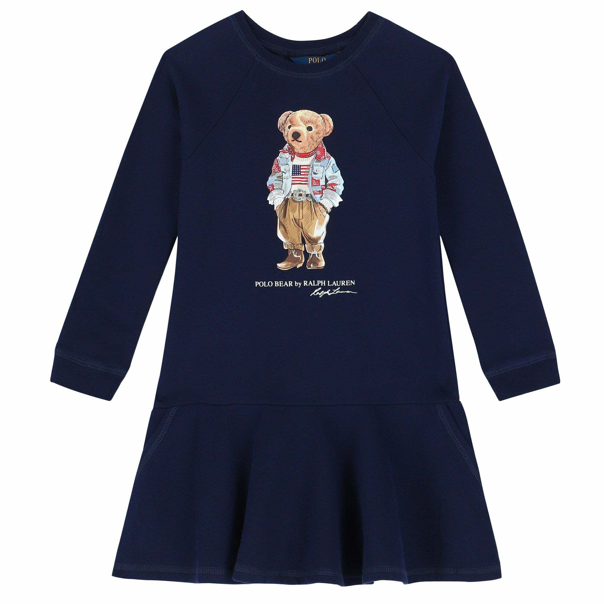 Ralph Lauren Girls Navy Bear Sweatshirt 