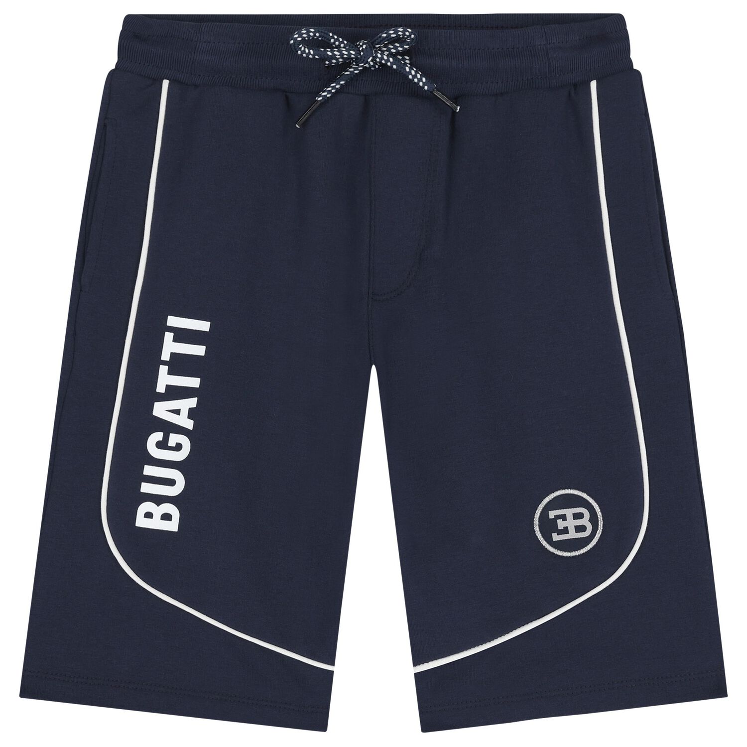 Boys Navy Blue Logo Shorts, 1, hi-res