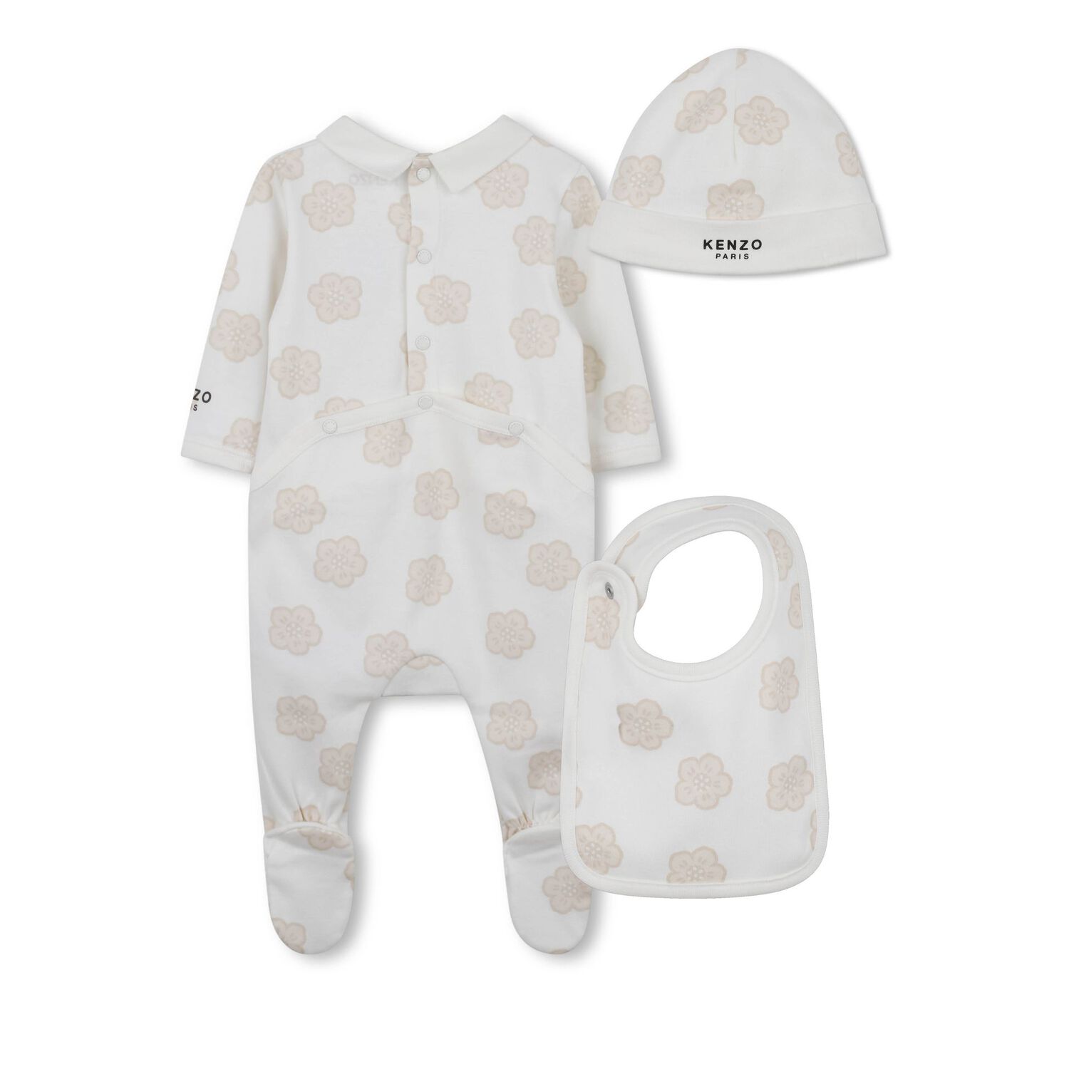 Ivory Bokeh Flower Babygrow Gift Set, 1, hi-res