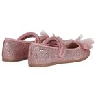 Girls Pink Bow Glitters Shoes, 3, hi-res