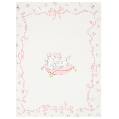 Baby Girls White & Pink Marie Blanket