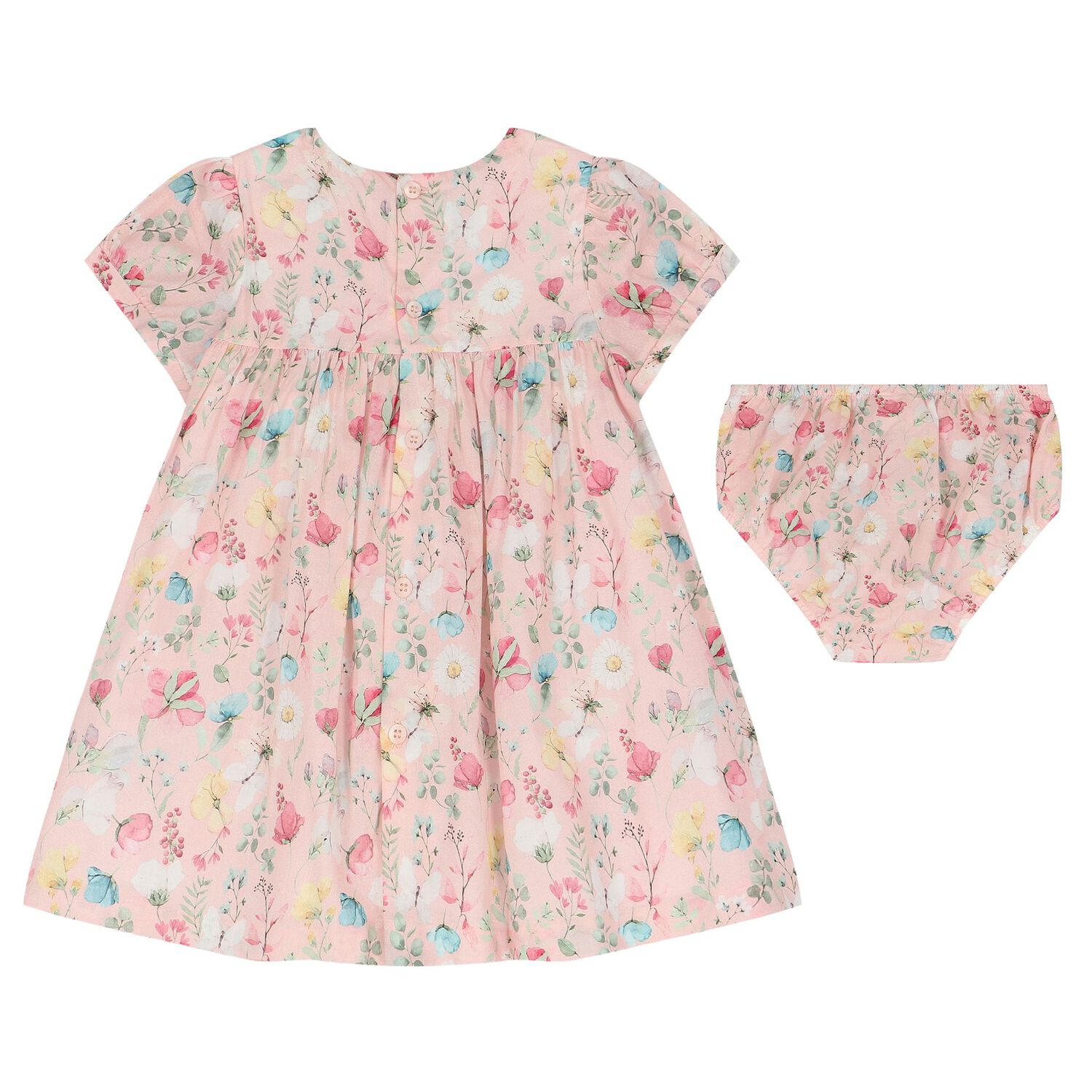 Baby Girls Pink Floral Dress Set, 1, hi-res