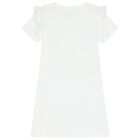 Girls White Logo Bag Dress, 1, hi-res