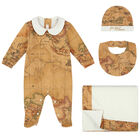 Beige & Ivory Geo Map Babygrow Gift Set, 1, hi-res