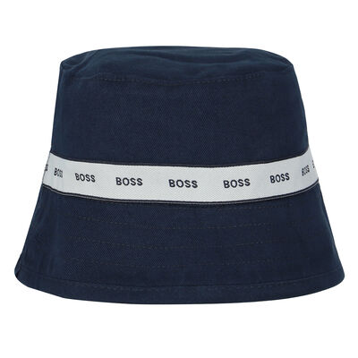 Baby Boys Navy Blue Reversible Hat