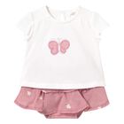 Baby Girls Pink Butterfly Skirt Set, 1, hi-res