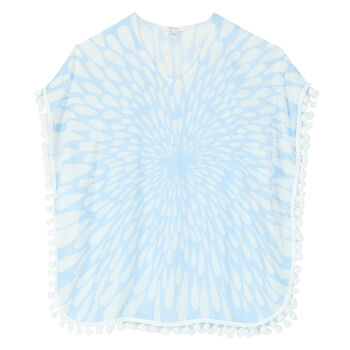 Girls White & Blue Kaftan