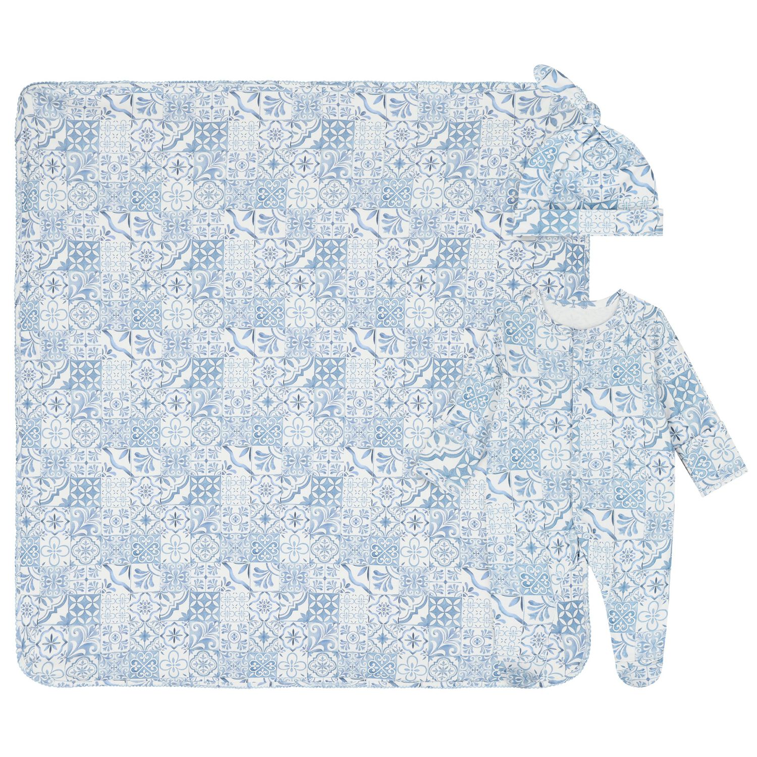 Baby Boys Blue & White Babygrow Gift Set, 1, hi-res