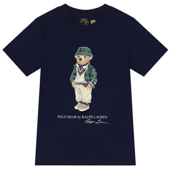 Boys Navy Blue Polo Bear T-Shirt