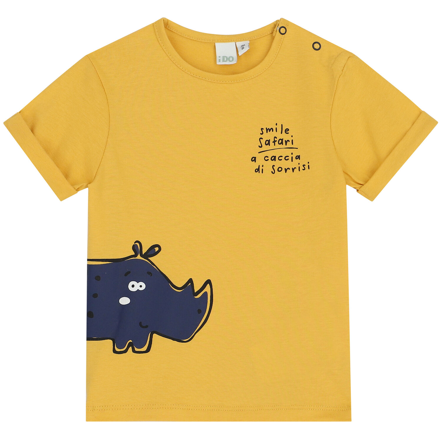 Younger Boys Yellow & Blue Hippo Shorts Set, 1, hi-res