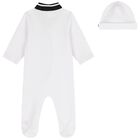 White Logo Babygrow Gift Set, 1, hi-res
