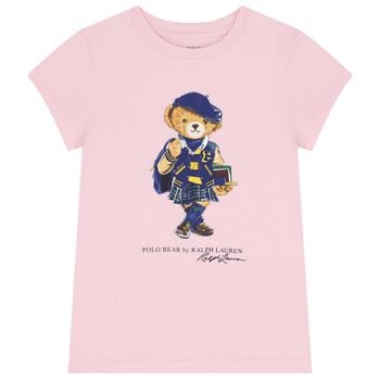 Girls Pink Polo Bear T-Shirt