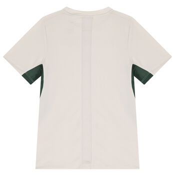 Boys Beige & Green Logo T-Shirt