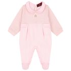 Baby Girls Pink & Gold Logo Babygrow, 3, hi-res