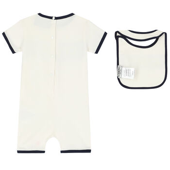 Baby Boys Ivory Logo Romper Set