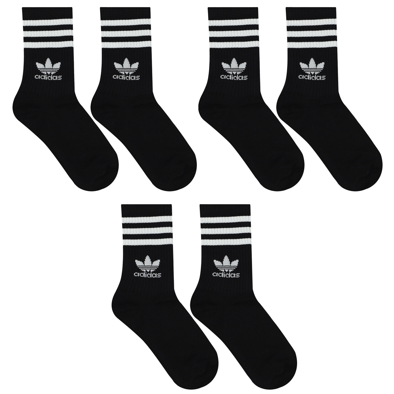 Black Logo Crew Socks ( 3-Pack ), 2, hi-res image number null