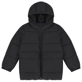 Boys Black Logo Puffer Jacket