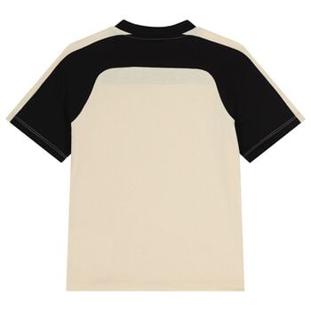 Boys Beige & Black Logo T-Shirt