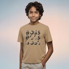Boys Beige Logo T-Shirt, 3, hi-res
