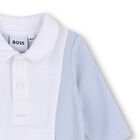 Baby Boys Blue & White Polo Babygrow, 1, hi-res