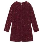 Girls Red Embellished Sequin Dress, 1, hi-res