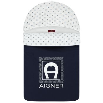 Baby Boys Navy Blue & White Logo Nest