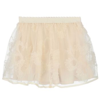 Younger Girls Ivory Tulle Skirt