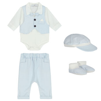 Baby Boys Blue & White Gift Set