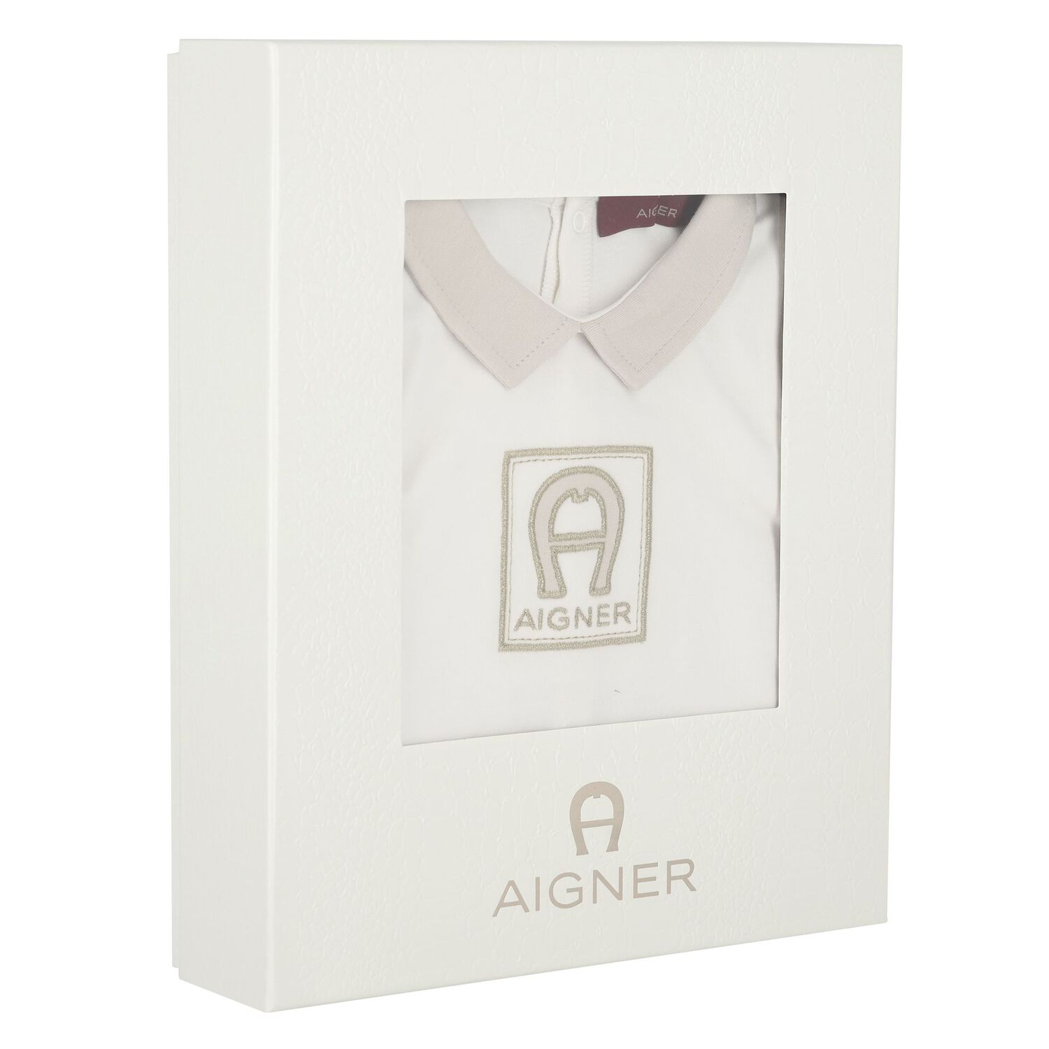 طقم هدايا ملابس الأطفال والقبعة والصدرية باللون العاجي والذهبي, 1, hi-res