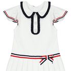 Girls White Pleated Dress, 1, hi-res