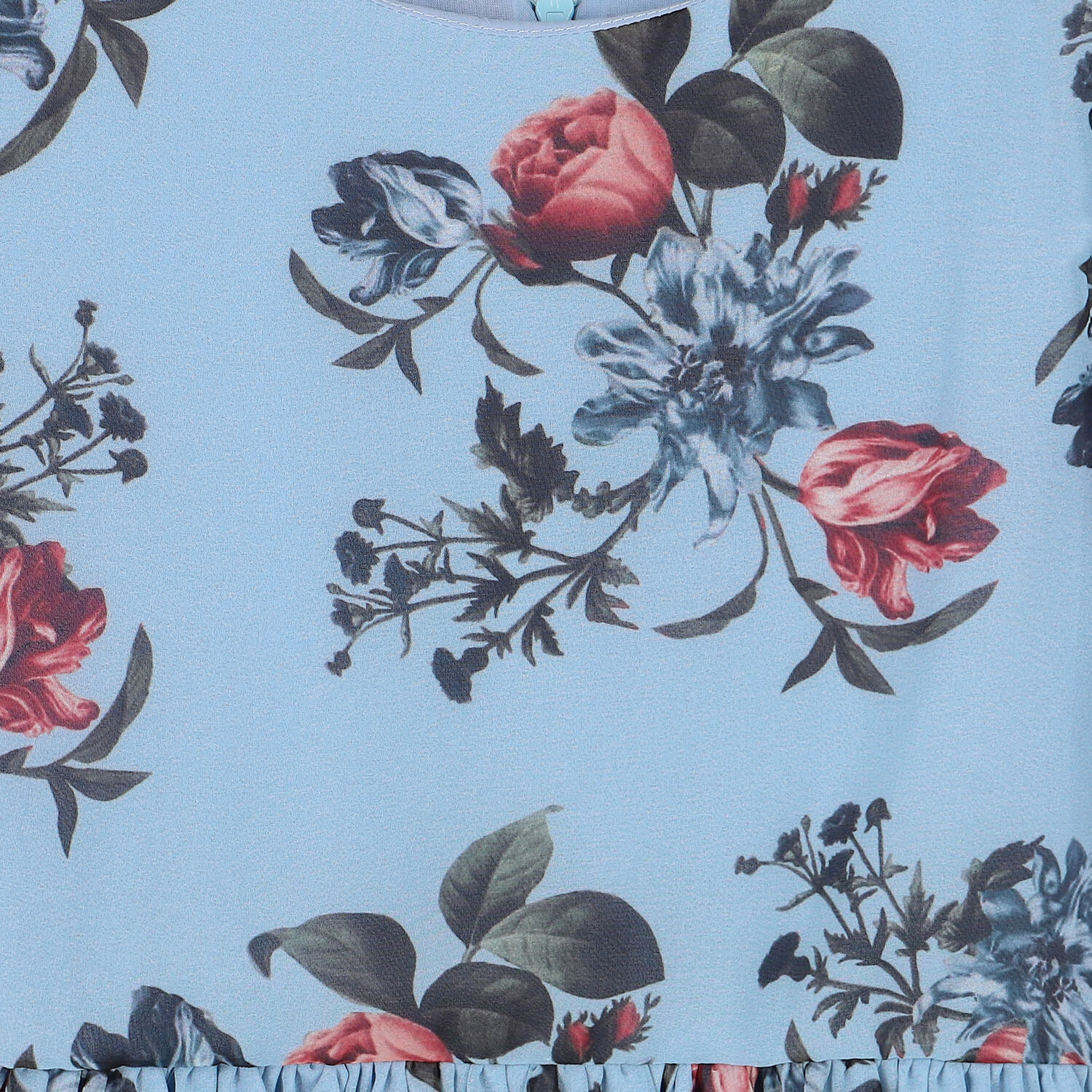 فستان شيفون بطبعة الزهور باللون الازرق , 1, hi-res