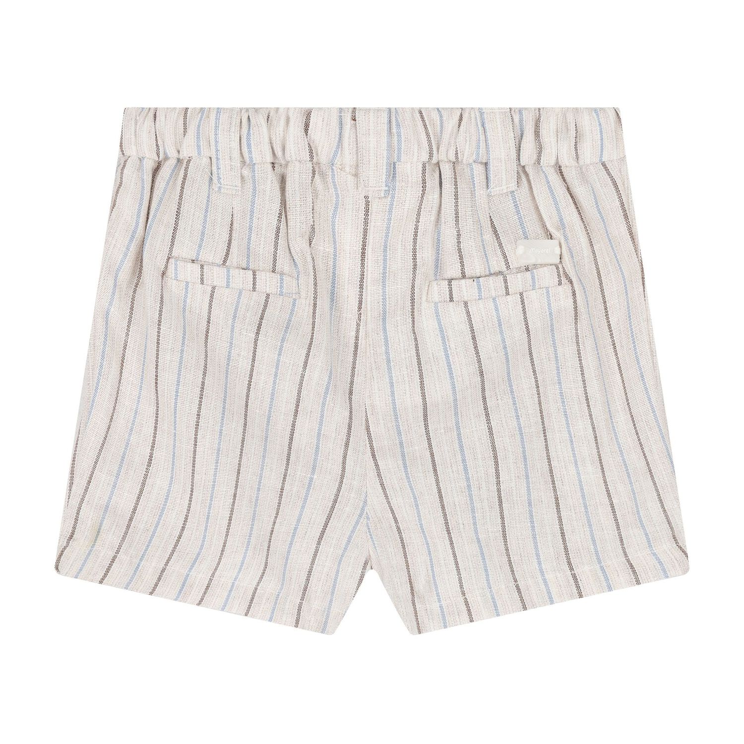 Baby Boys White & Beige Linen Shorts Set, 1, hi-res