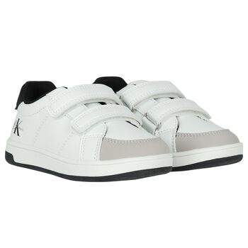White & Black Logo Trainers