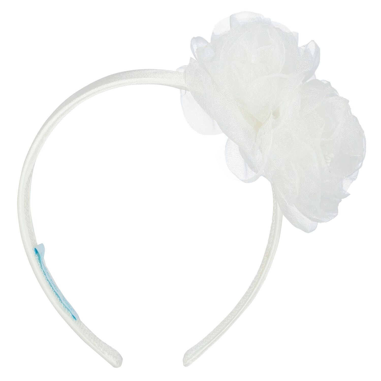 Girls White Flower Organza Headband, 2, hi-res image number null