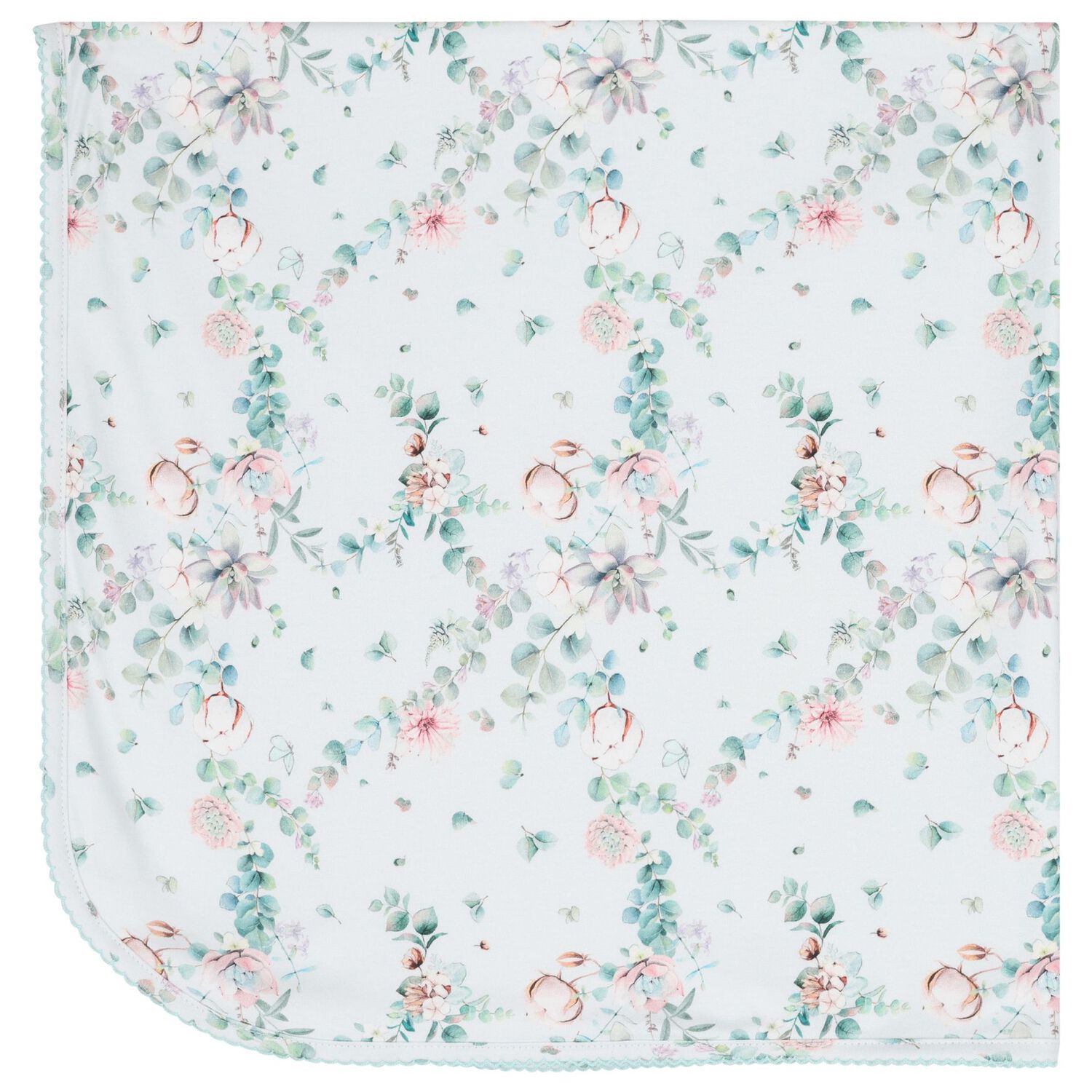 Baby Girls Mint Floral Babygrow Set, 1, hi-res
