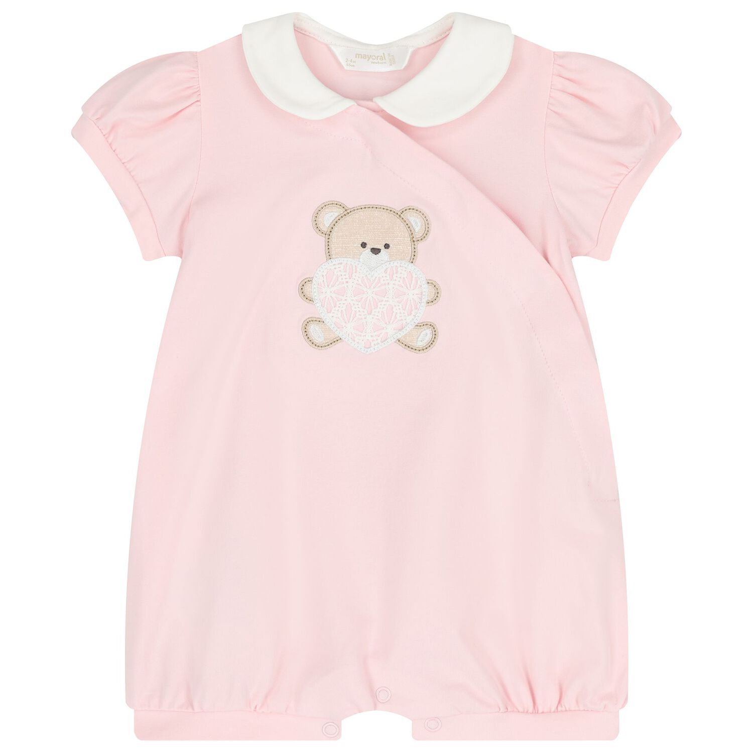 ملابس نوم للبنات الصغار  باللون الابيض والوردي  ( 2 قطعه ) , 2, hi-res