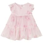 Baby Girls Pink Floral Tulle Dress, 2, hi-res