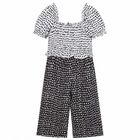 Girls Black & White Jumpsuit, 1, hi-res
