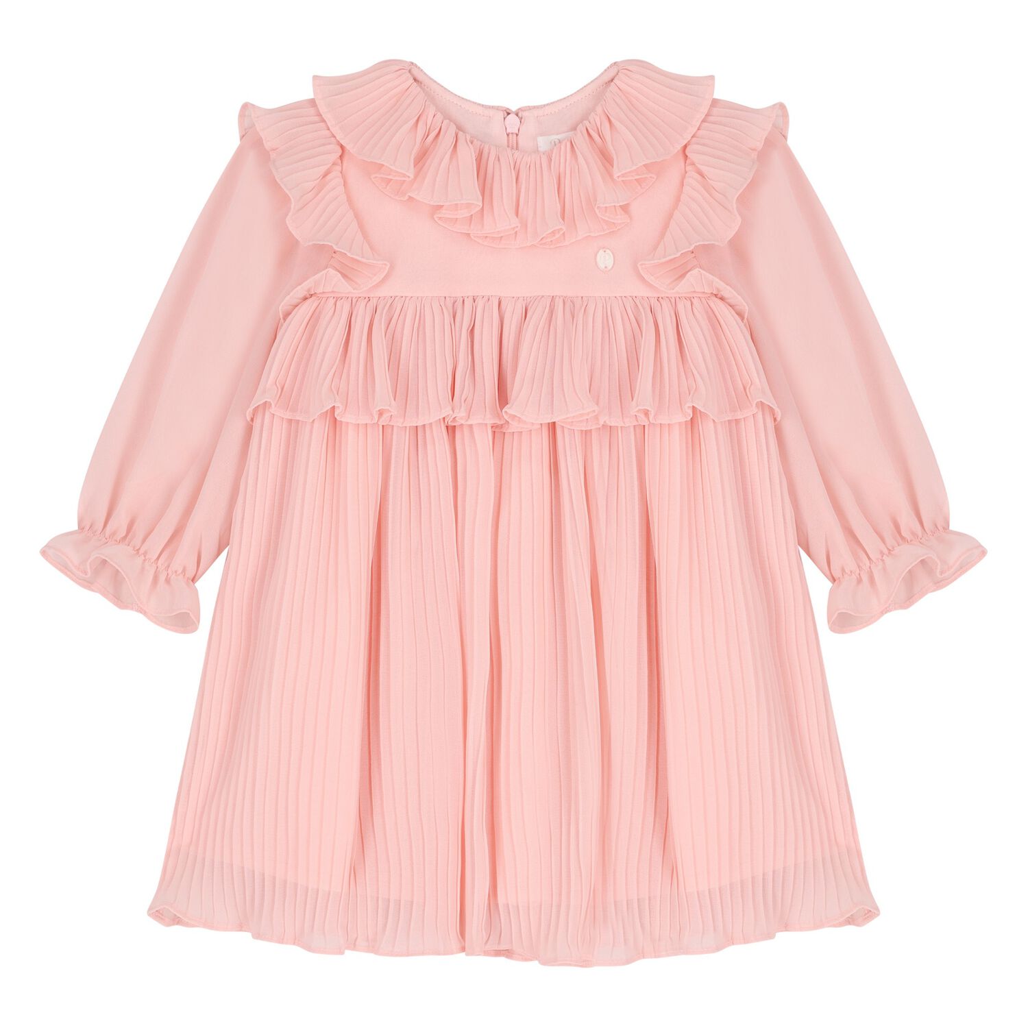 Younger Girls Pink Pleated Dress, 1, hi-res