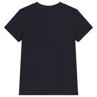 Boys Navy Blue & Blue Cotton Logo T-Shirts ( 2-Pack ), 4, hi-res