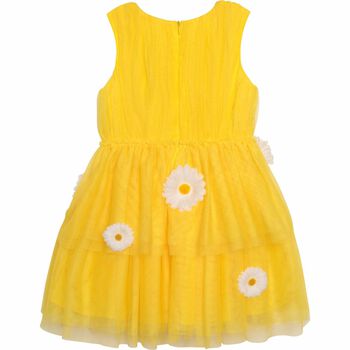 Girls Yellow Tulle Daisy Dress