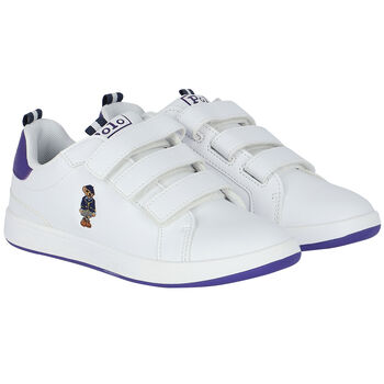 Girls White Logo Trainers